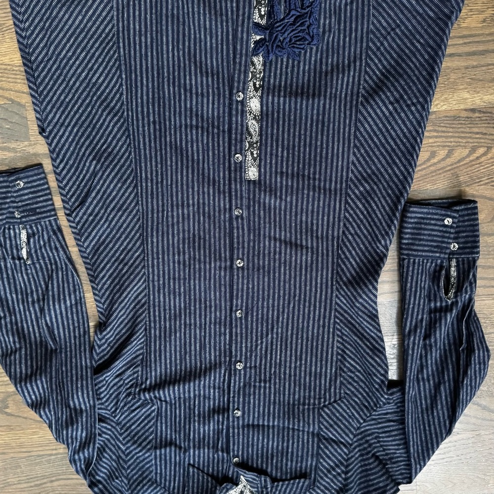 Paparazzi Navy Striped Long Sleeve Dress
